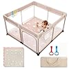 Baby Playpen with mat 50 50 in Playpen for Babies and Toddlers Play Pen for Kids Play Pens for Babies and Toddlers for Apartment Indoors Play Yard with Soft Breathable Mesh