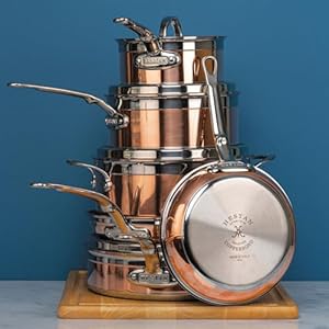Hestan CopperBond Collection 100 Pure Copper 10 Piece Ultimate Cookware Set Induction Cooktop Compatible