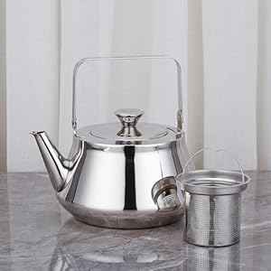 SANQIAHOME 2.1 Quart stainless steel teapot with Infuser A modern, minimalist style SANQIAHOME 21 Quart stainless steel teapot with Infuser A modern minimalist style