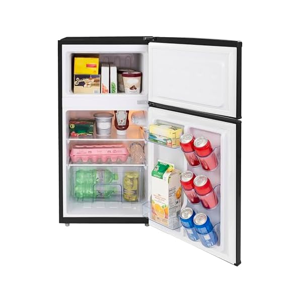   West-Bend-WB0300RCR2XB-Mini-Fridge-with-Freezer-Retro-Styled-for-Home-Office-or-Dorm-Manual-Defrost-and-Adjustable-Temperature-3-CuFt-Black