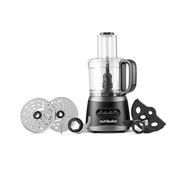   nutribullet-NBP50100-Food-Processor-450-Watts-with-7-Cup-Capacity-and-Stainless-Steel-Slice-Shred-Chop-and-Dough-Attachments-Black