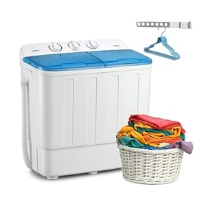 Sportpulse 18lbs Transportable Mini Twin Tub Washi...