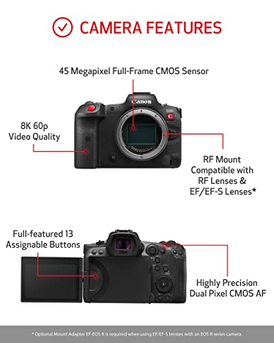 Canon EOS R5 C Mirrorless Camera (Body Only), 45 Megapixel CMOS Sensor ...