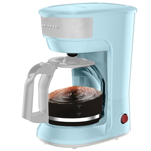 OVENTE-12-Cup-Drip-Coffee-Maker-with-Borosilicate-Glass-Carafe-One-Touch-Operation-Machine-Anti-Drip-System-Reusable-Filter-and-Clear-View-Water-Gauge-Ideal-for-Home-or-Office-Light-Blue-CM412LBL OVENTE 12 Cup Drip Coffee Maker with Borosilicate Glass Carafe One Touch Operation Machine Anti Drip System Reusable Filter and Clear View Water Gauge Ideal for Home or Office Light Blue CM412LBL