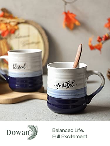 Dowan20ozcoffeemugslargemugswithwordblessedgratefulporcelaincoffeecupthankyougiftsformomdadsetof2  Urban Country Home Decor Dowan 20 oz coffee mugs large mugs with word blessed grateful porcelain coffee cup thank you gifts for mom dad set of 2  urban country home decor