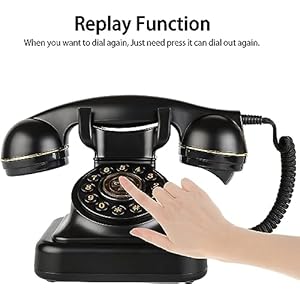 Retro landline telephone 1960s classic old fashioned corded dial cloth line phone vintage push button desk telephone for office home decor  urban country home decor