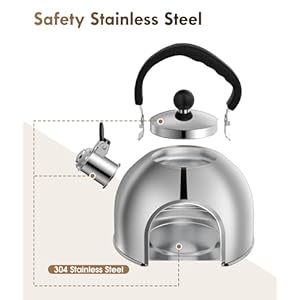   Tea-Kettle-for-Stove-Top-Stainless-steel-Teapot2-Quart-Camping-Kettle-Efficient-Heating-Audible-Whistle-Safe-Handle-Hot-Water-kettle-Tea-Pot-Stovetop-Silver