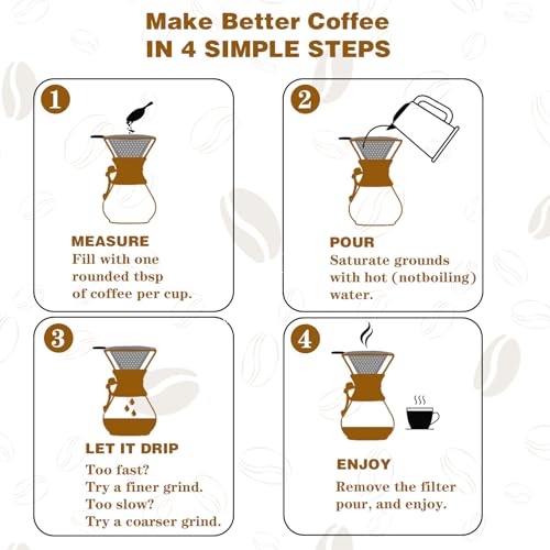 Pour-Over-Coffee-Maker-with-Reusable-Stainless-Steel-Drip-Filter-Lead-Free-Borosilicate-Glass-Coffee-Carafe-with-Modern-Wooden-Collar-for-1-4Cup-Circular-Clear-600ml20oz Pour Over Coffee Maker with Reusable Stainless Steel Drip Filter Lead Free Borosilicate Glass Coffee Carafe with Modern Wooden Collar for 1 4Cup Circular Clear 600ml20oz