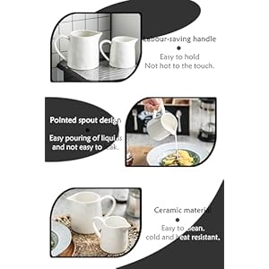 Creamer 9 oz creamer pitcher white creamer with handle porcelain small milk pitcher coffee farmhouse kitchen accessory  urban country home decor