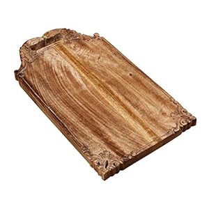 Mango wood hand carved chopping serving tray for kitchen dining table and outdoor size 165x9x095 inch  urban country home decor