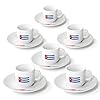 Ysser cuban flag espresso cup set 25 oz cups with matching saucers white ceramic 12 piece set  urban country home decor