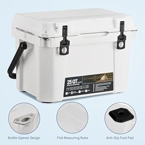 25 quart hard cooler portable insulated ice chest box for drink beverage beach camping fishing picnic barbecue travel  urban country home decor