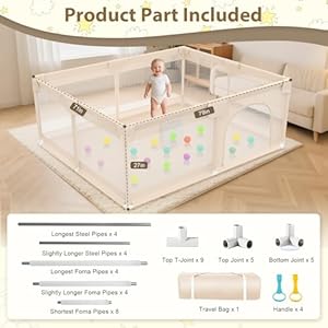 Playpenforbabiesandtoddlers79x71inchextralargebabygateplaypenwithsoftbreathablemeshcoverindoorandoutdoorbabyplayardportableplaypenforbabiesapricot  Urban Country Home Decor Playpen for babies and toddlers 79x71inch extra large baby gate play pen with soft breathable mesh cover indoor and outdoor baby playard portable playpen for babies apricot  urban country home decor