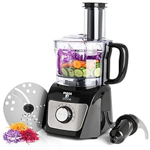 Moss Stone Food Processor 8 Cup Strong Vegetable Chopper for Dicing Chopping Mincing Puree 500 Watts Chopper With 2 Speeds Perfect Baby Food Processor Black