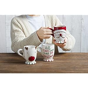  Mud-Pie-Hearts-16-oz-Farmhouse-Christmas-Pedestal-Mug