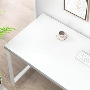 Excefurwhitecomputerdeskmodernhomeofficedeskwithstorageshelfwoodandmetalwritingstudytableforlivingroombedroom53inch Urban Country Home Decor Excefur white computer desk modern home office desk with storage shelf wood and metal writing study table for living room bedroom 53 inch urban country home decor