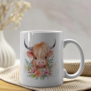   NATSUNO-Highland-Cow-Coffee-Mug-Scottish-Fluffy-Cow-Themed-Gift-Farm-Cup-11oz