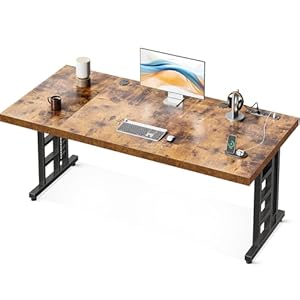 ODK 71 Inch Large Executive Computer Desk with Power Outlet, Thickened Wooden Office Desk, Modern Workstation Table, Long Writing Desk for Home Office, Business Furniture, Vintage ODK 71 Inch Large Executive Computer Desk with Power Outlet Thickened Wooden Office Desk Modern Workstation Table Long Writing Desk for Home Office Business Furniture Vintage