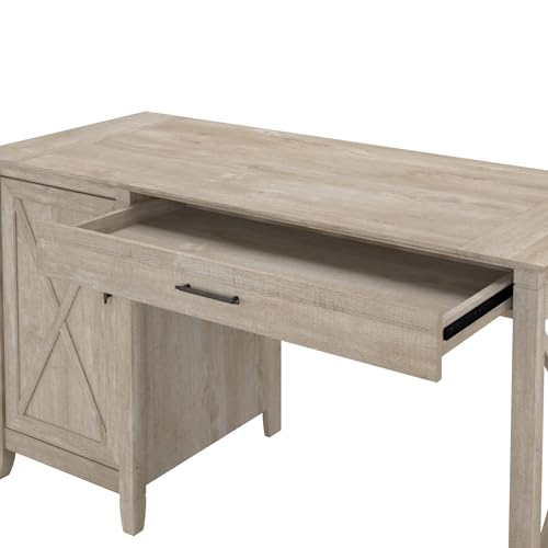 Bush-Furniture-Key-West-Computer-Desk-with-Storage-Farmhouse-PC-Table-for-Home-Office-in-Washed-Gray-54W-x-24D Bush Furniture Key West Computer Desk with Storage Farmhouse PC Table for Home Office in Washed Gray 54W x 24D