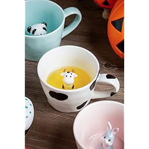   DIHOclub-Cow-Ceramic-Cup-Hidden-3D-Animal-Inside-MugCute-Cartoon-Handmade-Figurine-MugsHoliday-and-Birthday-Gift-for-Coffee-Milk-Tea-Lovers12-OZWhiteBlack