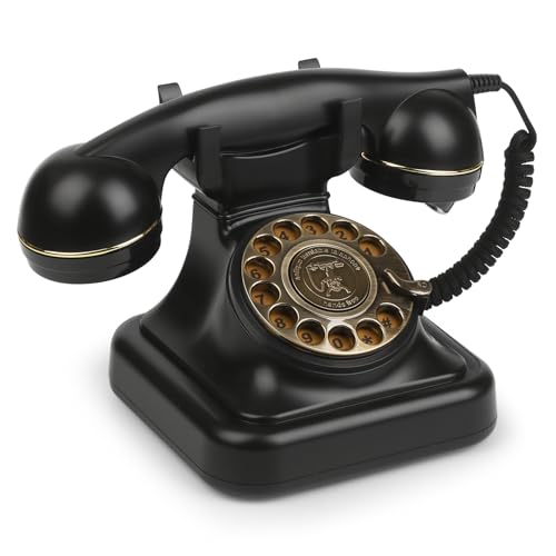 Sangynretrorotaryphonesforlandlineclassiccordeddeskphonevintageoldfashionedrotarytelephonewithringeroffredialfunctionforhomehouse Urban Country Home Decor Sangyn retro rotary phones for landline classic corded desk phone vintage old fashioned rotary telephone with ringer off redial function for home house urban country home decor