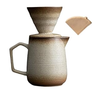 Pour Over Coffee MakerCeramic Coffee Maker With 100 pcs V60 Paper Filter16oz480ml Pour Over Coffee Dripper Off White