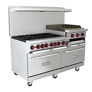 MoTak 60″ 6 Burner Gas Range w/Griddle & (2) Standard Ovens, Convertible