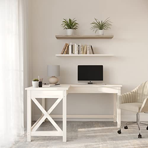 Lavish-Home-Computer-Desk-L-Shaped-Desk-with-X-Pattern-Legs-for-Office-Computer-or-Craft-Table-Desks-for-Home-Office-White Lavish Home Computer Desk L Shaped Desk with X Pattern Legs for Office Computer or Craft Table Desks for Home Office White