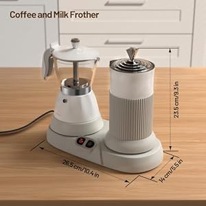 Electric Espresso Machine with Milk Frother 2 in 1 Efficient Moka Pot Coffee Maker with Milkfroth Aluminum One-Touch Operation for Effortless Cappuccinos Lattes Macchiatos White Electric Espresso Machine with Milk Frother 2 in 1 Efficient Moka Pot Coffee Maker with Milkfroth Aluminum One Touch Operation for Effortless Cappuccinos Lattes Macchiatos White