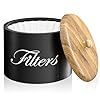 Wooden Coffee Filter Holder Basket Storage Container for Counter Black Small Bar Accessories for Coffee Bar StationBlack Wooden