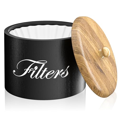 Wooden-Coffee-Filter-Holder-Basket-Storage-Container-for-Counter-Black-Small-Bar-Accessories-for-Coffee-Bar-StationBlack-Wooden Wooden Coffee Filter Holder Basket Storage Container for Counter Black Small Bar Accessories for Coffee Bar StationBlack Wooden
