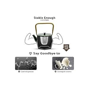   Toptier-Cast-Iron-Teapot-Stovetop-Safe-Japanese-Cast-Iron-Tea-Kettle-Diamond-Design-Tea-Pot-with-Removable-Infuser-for-Loose-Tea-30-Ounce-900-ml-Dark-Green