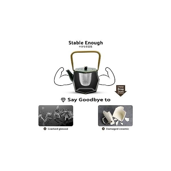   Toptier-Cast-Iron-Teapot-Stovetop-Safe-Japanese-Cast-Iron-Tea-Kettle-Diamond-Design-Tea-Pot-with-Removable-Infuser-for-Loose-Tea-30-Ounce-900-ml-Dark-Green