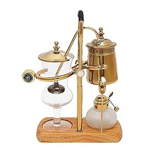 Jomcydm balance syphon coffee maker elegant unique belgian machine for coffee and tea easy to clean integrated filter gold accents decorative design best tasting coffee espresso brewer  urban country home decor