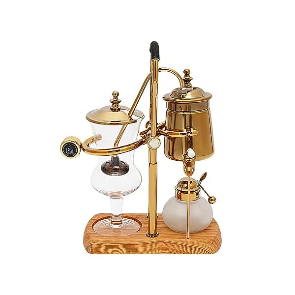 Jomcydm balance syphon coffee maker elegant unique belgian machine for coffee and tea easy to clean integrated filter gold accents decorative design best tasting coffee espresso brewer  urban country home decor