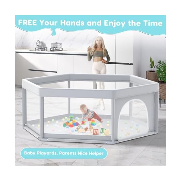   Baby-Playpen-65x65-Inch-Hexagonal-PlayPens-for-Babies-and-Toddlers-Play-Pen-for-Indoor-Outdoor-Sturdy-Safety-Baby-Play-Yard-with-Soft-Breathable-Mesh