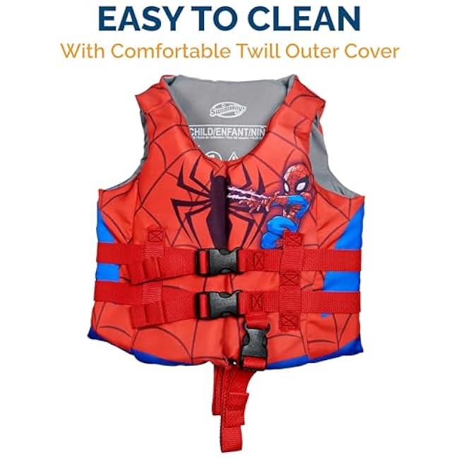 SwimWays Marvel Swim Trainer Life Jacket, US Coast Guard Approved Life Vest Kids Swim Vest