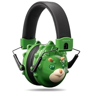 Kids Ear Protection, Noise Canceling Dinosaur Headphones Children Hearing Protectors, 26dB Noise Reduction Safety Earmuffs for Autism Kid Age 3-15, Green