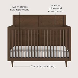   Child-Craft-Surrey-Hill-Crib-and-Dresser-Nursery-Set-2-Piece-Includes-4-in-1-Convertible-Crib-and-3-Drawer-Dresser-Grows-with-Your-Baby-Toasted-Chestnut