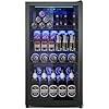 Beverage Fridge Mini Fridge With Glass Door Beverage Cooler Refrigerator Wine Drink Beer Cooler Adjustable Shelves Digital Temperature Display