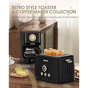 Amaste Coffee Maker 25 Oz Drip Retro Style Coffee Machine with Glass Coffee Pot with Reusable Coffee Filter Three Brewing Modes 30minute Warm Keeping CM 1003AE Black