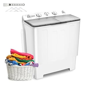 22 lbs Compact Mini Twin Tub Washing Machine with ...