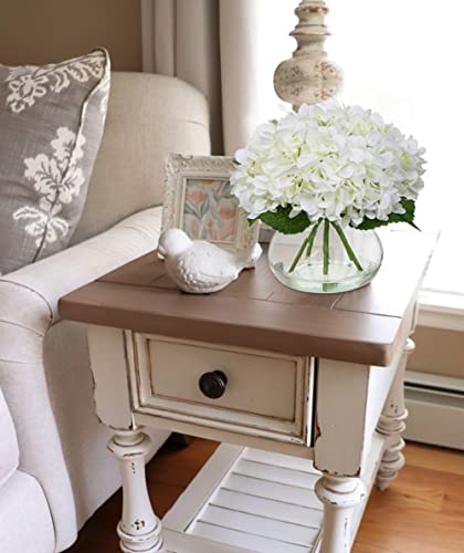 Hollyone-Hydrangea-Artificial-Flowers-with-Vase-White-Silk-Fake-Flowers-Arrangements-in-Glass-Vase-with-Faux-Water-for-Home-Bathroom-Office-Table-Centerpiece-Shelf-Decorations Hollyone Hydrangea Artificial Flowers with Vase White Silk Fake Flowers Arrangements in Glass Vase with Faux Water for Home Bathroom Office Table Centerpiece Shelf Decorations