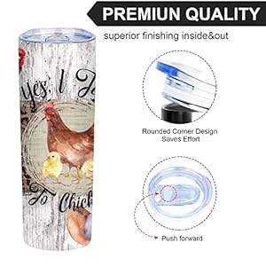 Funnytumblerforwomenhumorcoffeemug20ozskinnytumblerwithlid20188stainlesssteeltravelmugyesitalktochickenspackof1 Urban Country Home Decor Funny tumbler for women humor coffee mug 20oz skinny tumbler with lid 20 188 stainless steel travel mug yes i talk to chickens pack of 1 urban country home decor