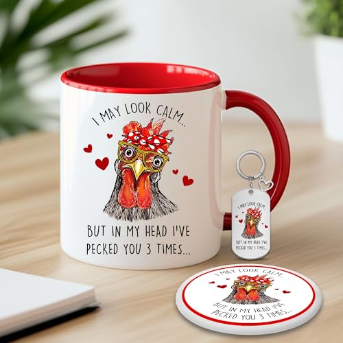 Chickengiftsgiftsforchickenloverschickenmugimaylookcalmbutinmyheadroostercoffeemugroostercupchickenthemedgiftfarmcup Urban Country Home Decor Chicken gifts gifts for chicken lovers chicken mug i may look calm but in my head rooster coffee mug rooster cup chicken themed gift farm cup urban country home decor
