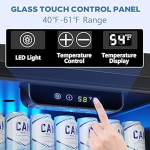 Joy Pebble Beverage Refrigerator Cooler 26 CuFt 18 Bottle 95 Can Mini Fridge with Glass Door for Beer Drinks WinesFreestanding beverage fridge with Adjustable Shelving