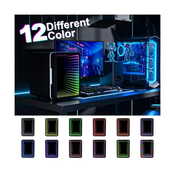   Mini-Fridge-6-Cans-Small-Refrigerator-With-LED-Light-ACDC-Thermoelectric-Cooler-and-Warmer-Ideal-for-Bedroom-Office-Gaming-Room-and-Car-12-Colors-Light-Effects-Mirror-Screen-Door