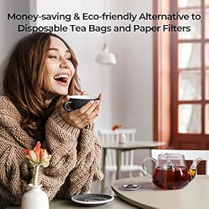 Reinmoson tea strainers for loose tea extra fine mesh tea infuser 304 stainless steel updated slim threaded lid loose leaf tea steeper for black tea rooibos etc  urban country home decor