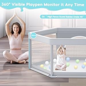   Baby-Playpen-65x65-Inch-Hexagonal-PlayPens-for-Babies-and-Toddlers-Play-Pen-for-Indoor-Outdoor-Sturdy-Safety-Baby-Play-Yard-with-Soft-Breathable-Mesh