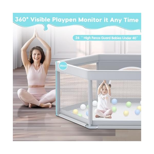   Baby-Playpen-65x65-Inch-Hexagonal-PlayPens-for-Babies-and-Toddlers-Play-Pen-for-Indoor-Outdoor-Sturdy-Safety-Baby-Play-Yard-with-Soft-Breathable-Mesh